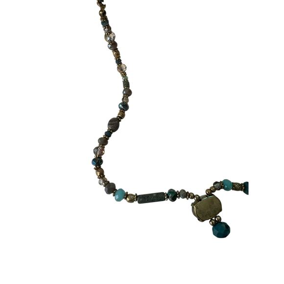 Multi Tone Tassel Faceted‎ Beaded Gemstone Layered Necklace - Picture 3 of 7